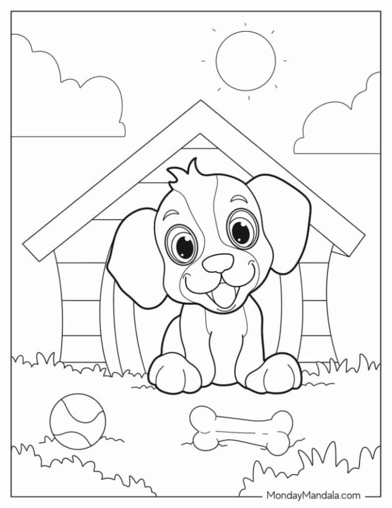 97 Dog Coloring Pages Free PDF Printables