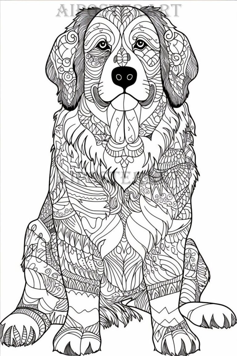 Bernes Mountain Dog Mandala Coloring Sheet For Adults Printable Dog Coloring Page Advanced Coloring High Res 1792x2688 Pixels Etsy