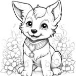 Five Cute Puppies Coloring Sheets For Instant Download