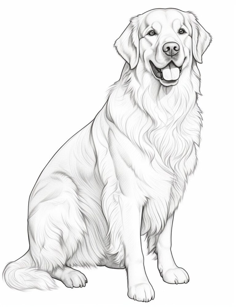 Golden Retriever Dog Coloring Page Pet Portrait Printable Coloring Page Coloring For Adults Instant Download Commercial Use Etsy