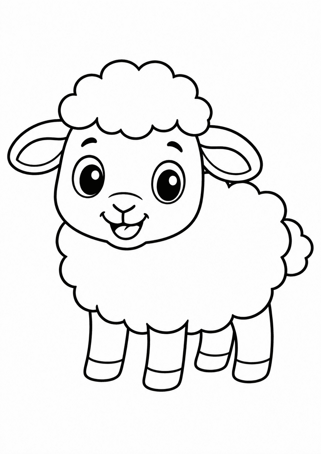 Sheep Coloring Page for Toddlers (Free Printable PDF)