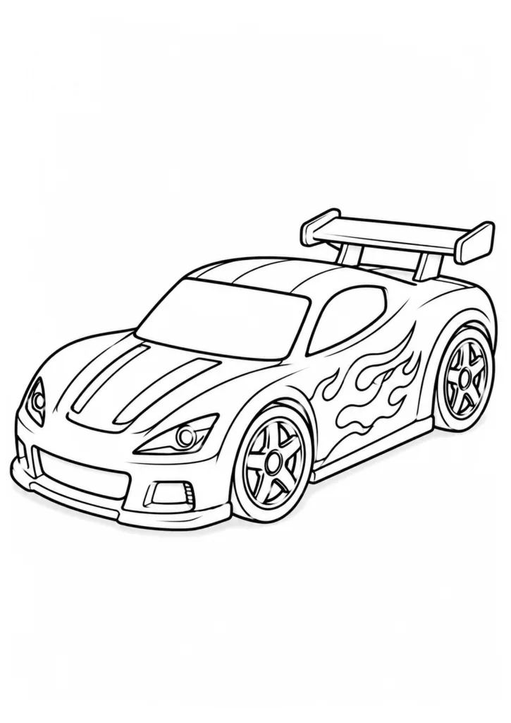 Cute Racing Car Colouring Cute Racing Car Coloring Page for Toddlers (Free Printable PDF)