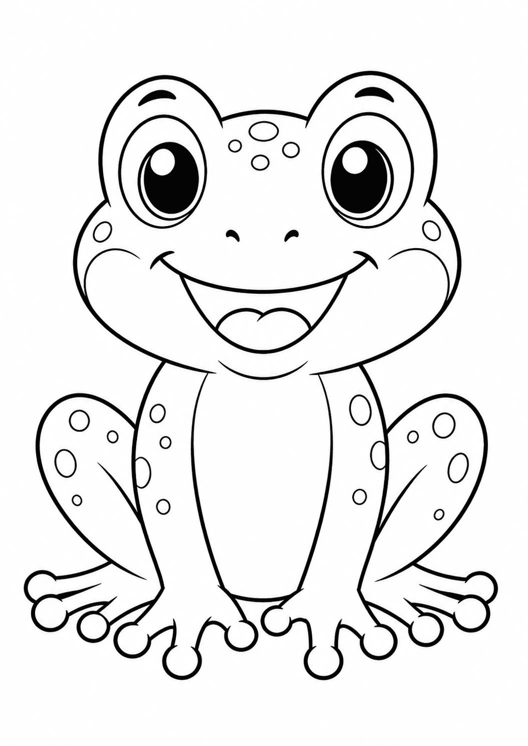 Happy Frog Coloring Page for Kids (Free Printable PDF)