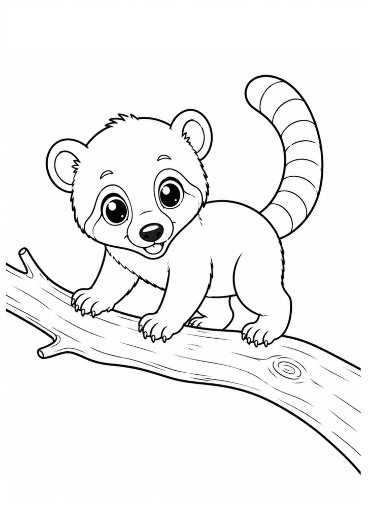 Baby Coati Coloring Page